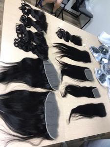 Venta al por mayor de alta calidad vietnamita extensiones de cabello virgen para las mujeres cutícula alineada Cierre de encaje en crudo Negro estilo de onda - Product Image 2