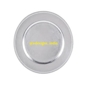Plaque ronde en métal avec chargeur rouge, 10 pièces, décorative, de qualité supérieure, faite à la main, assiette de service fantaisiste, écologique de luxe - Product Image 6