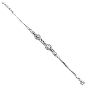 Pulsera de Zirconia cúbica de Plata de Ley 925, pulsera elegante de estilo clásico para fiesta de boda o regalo - Product Image 2