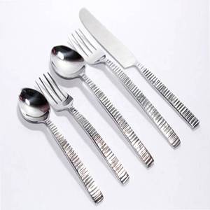 Ensemble de couverts en acier inoxydable argenté de haute qualité avec poignée unique Couverts royaux de luxe pour mariage au restaurant - Product Image 1