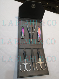 Vente chaude 7 pièces Salon professionnel manucure ensemble grattoir en acier inoxydable courbé ciseaux pince à épiler pour toilettage manucure - Product Image 4