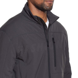 Veste à fermeture éclair en toile pour hommes avec col montant Service d'hiver OEM Veste à fermeture éclair personnalisable au design uni - Product Image 5