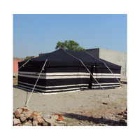 Tenda Tradisional Arab Timur Tengah, Hitam & Putih Garis Kanvas Berkemah Luar Ruangan Tenda Gurun Pasir Tradisional Saudi Arabia Panama Pasar