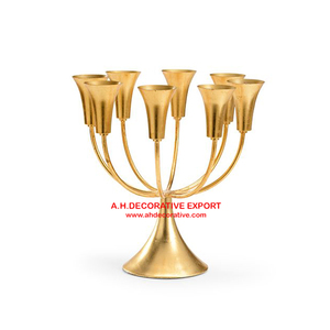 Elegant Taper <b>candlestick</b> <b>Holder</b> for Home Balcony decoration <b>Gold</b> Plated Metal Candle Stand for Wedding centerpiece - Product Image 2