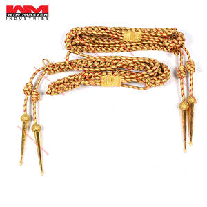 Aiguillettes en fil d'or de haute qualité, taille complète, pour cérémonies, en fil de soie doré, WIN MASTER INDUSTRIES, fabriquées au Pakistan - Product Image 4