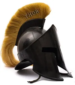 Средневековый центурианский шлем Римский центурионовый шлем с естественным подкладом ремешок для подбородка Черный Полированный Шлем