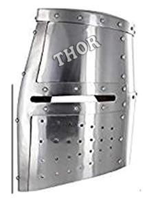 หมวกกันน็อกโลหะครอสสำหรับยุคกลาง,หมวกกันน็อกสีเงิน - Product Image 5