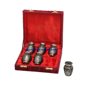 New Trending American Brass <b>Slate</b> Keepsake Urns Set 6 Includes Velvet Box Antique Art-Economical Average Cost Cremation Urns - Product Image 1