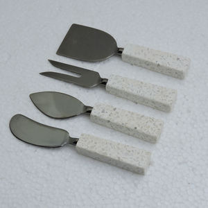 Pierre de marbre avec manche imprimé en émail et acier inoxydable de haute qualité 4 pièces couteau à fromage accessoires de cuisine cuisine à domicile - Product Image 2