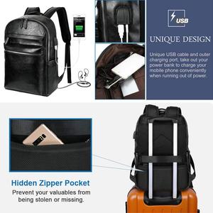 High on Demand Latest Genuine PU Leather Waterproof <b>Backpack</b> for <b>Men</b> & Women with Custom Packaging - Product Image 4