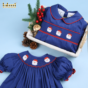 Mono de Bebé Niño de Algodón 100% Piqué Azul Marino con Estampado de Papá Noel - BB1548 - Product Image 4