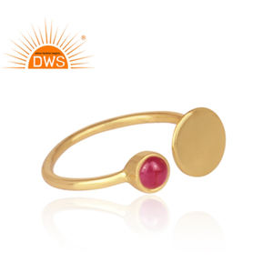 Anillo de Plata de Ley 925 con gema de rubí Natural, joyería chapada en oro - Product Image 3