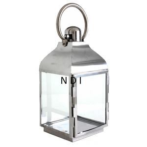 Linterna de vela de acero inoxidable con acabado brillante, accesorios de decoración para fiestas de boda y Navidad, linterna para velas - Product Image 1