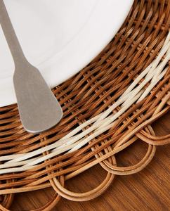 Handcrafted Sustainable Rustic <b>Rattan</b> Charger Plates Natural Eco-friendly <b>Rattan</b> Round <b>Placemat</b> - Product Image 5