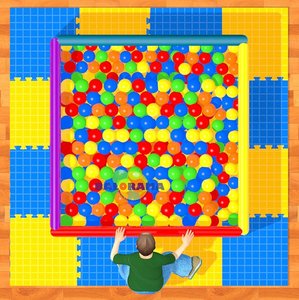 Aire de jeu pour piscine de balles 1.4x1.4x0.6 mètres, dispositif softplay pour enfants - Product Image 3