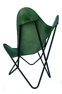 Funda para silla de comedor reclinable de cuero genuino hecha a mano mariposa blanca plegable para el hogar, oficina, dormitorio, sala de estar, rústica al aire libre - Product Image 6