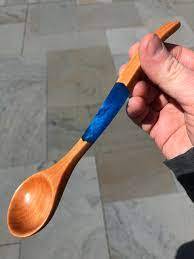 100% cuillère à poignée en résine bleue de meilleure qualité pour taille personnalisée prix bon marché avec produit fait main - Product Image 4