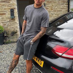 ชุดวอร์ม2ชิ้นสำหรับผู้ชายชุดวอร์ม2ชิ้นสำหรับฤดูร้อนชุดแขนสั้นสำหรับผู้ชายชุดสั้นแบบสั่งตัดสำหรับฤดูร้อน - Product Image 4