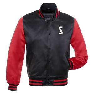 Chaqueta Bomber Clásica Satinada SW-VJ 204 para Hombre, Dos Tonos, Multicolor, Lana, Resistente al Viento, Decoración con Bordado Fino - Product Image 1