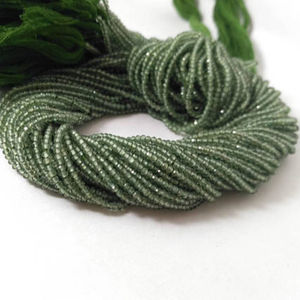 Perles de pierre d'apatite verte naturelle de 2 mm 3 mm Micro facettées rondes Perles de pierres précieuses Brins Certifiées IGI Prix de gros en vrac Fabrication de bijoux - Product Image 1