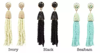 Boucles d'oreilles ethniques brodées de perles de rocaille, bijoux fantaisie, faites à la main en Inde, pour femmes et jeunes filles, look classique, multi-couleurs