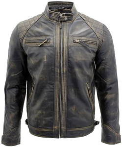 New Fashion <b>Distressed</b> Vintage Leather Jacket Men - Genuine Lambskin Mens Leather Jacket Brown With <b>Top</b> Quality Material - Product Image 1