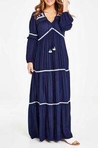 Vestido largo de Abaya bordado para mujer, Vestido largo de estilo musulmán, Jilbab, islámico, Oriente Medio - Product Image 2