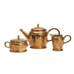 Tea & Coffee Serving Pots For Dinner Tableware Decoration Copper Tea Pot And Kettle Set Supplier & Manufacture From India