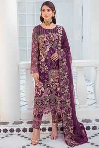 Vêtements de soirée en tissu mousseline de soie pour dames costumes Kameez Shalwar vêtements ethniques en coton de style pakistanais pour mariage indien pakistanais - Product Image 2