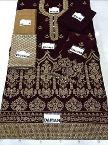 Traje Salwar Kameez de Terciopelo, Vestido de Diseñador Pakistaní, Tela para Bodas, Colección Eid, Vestido en Venta 2022 - Product Image 3