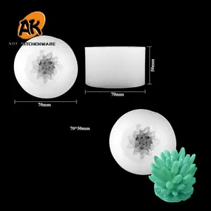 AK 3D Cactus Silicone Bougie Moule Décoration Succulent Gâteau Silicone Moules pour Bougie Faire DIY Bougie Moules