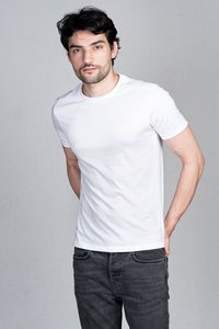 Camiseta básica de manga corta Supima de algodón para hombre, tejido de punto transpirable de alta calidad, talla grande, fabricante de la India - Product Image 2