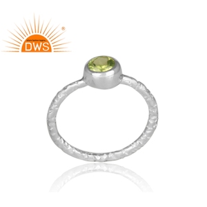 Handmade And Hand Hammered Fine 925 Silver Ring Natural <b>Green</b> Peridot Gemstone Ring Fine <b>Jewelry</b> Wholesaler - Product Image 2