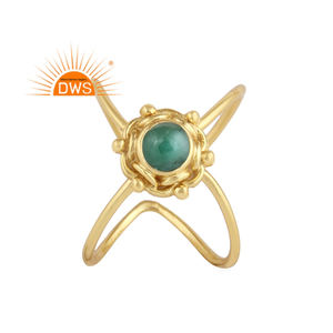 Anillo Apilable de Plata de Ley 925 con Esmeralda Natural, Último Modelo 2026, para Mujer, Fabricante de Joyería - Product Image 1