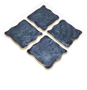 Dessous de verre en pierre de résine fait à la main tapis de tasse en résine Unique sous-verre en forme d'hexagone pour boisson chaude et froide à vendre - Product Image 2