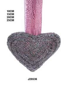 Adorno Navideño de Cuentas de Vidrio en Forma de Corazón Gris en Oferta, 10 cm, Disponible en Todos los Colores y Tamaños, Adorno Colgante para Árbol de Navidad - Product Image 5