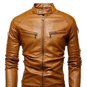 Nuevo personalizado hecho de cuero de piel de vaca Casual de invierno desgaste frente Multi bolsillos de la chaqueta de cuero para hombre motocicleta chaquetas MS-MLJ-03