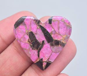Arizona Turquoise <b>Heart</b> Cabochon Wholesale Turquoise <b>Heart</b> <b>Shape</b> Gemstone Tourmaline With Mohave Copper Turquoise Loose Gemstone - Product Image 1