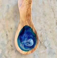 100% cuillère à poignée en résine bleue de meilleure qualité pour taille personnalisée prix bon marché avec produit fait main - Product Image 6