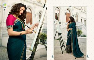 Festival traditionnel indien porter un saree en coton de travail imprimé numérique avec un chemisier couleur bleu ciel femmes porter un vêtement ethnique - Product Image 4