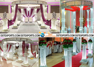 El mejor precio para la boda tradicional Ganesha Mandap Set Portable Crystal Ganesha Pillar y Maharaja para la boda Mandapam - Product Image 3