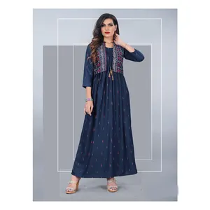 Beste Qualität Neues Design zu günstigen Kosten 100% Baumwolle Long Kurti und Koti für Frauen aus Indien