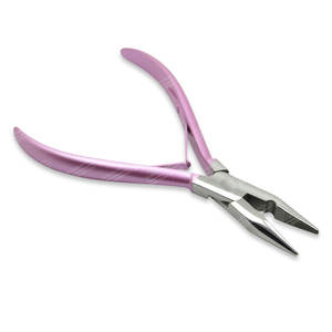 High Quality Lite <b>Pink</b> Keratin Metal Hair Extension <b>Tool</b> <b>Kit</b> Long Length with Durable No Slip Handle - Product Image 3