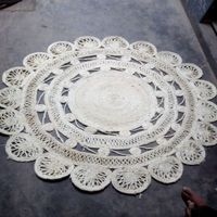 Handmade Woven Carpets for Living Room Pure Natural Plant Fiber Rugs Round Pastoral Carpet Home Decor Rags Jute Mats Door