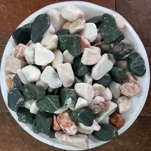 Wholesale Mixed Color Tumbled Round Stone Pebble Landscaping Stone