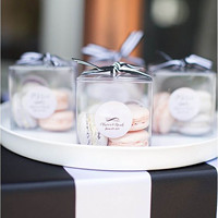 Boîte d'emballage cadeau de macaron carré en PET personnalisé de luxe Boîte en plastique de macaron transparent Poudre libre Dessert Blush Gâteau Fleur Bonbons