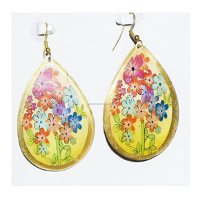 ต่างหูใบปาล์มยาวสีขาวลายตอกแบบชนบทสีสันสดใสขนาดเล็กปี 2024 เครื่องประดับสำหรับผู้หญิงสีชมพู - Product Image 6