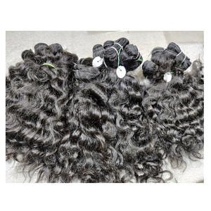 Extensions de paquet de cheveux indiens crus vierges Remy 100% naturels 4C 100% une trame de machine bouclée courte de donneur 100% une boucle de vague de donneur - Product Image 1