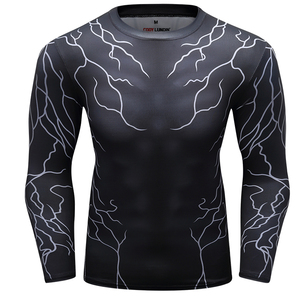 Custom Sublimated Compression Gym Shirts Long Sleeve BJJ Rashguard MMA <b>Mens</b> Rash Guard - Product Image 5
