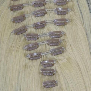 Juego de pinzas de pelo humano liso Rubio 100% de 6 piezas, adorno de encaje 5x5 con pelucas y coletas de encaje completas personalizables de 180 gramos - Product Image 2